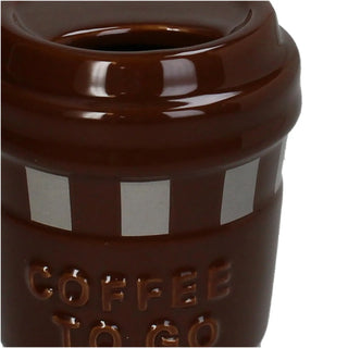 Vase Coffee To Go Braun & Beige – Kaffeebecher-Vase aus Steingut