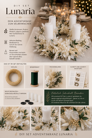 DIY-Set Adventskranz aus Trockenblumen – inkl. Materialien & Anleitung zum Selbermachen