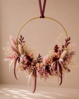 DIY Trockenblumenring – Gold oder Silber | 25cm