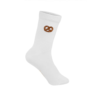 Brezel Weiß - Gestickte Socken