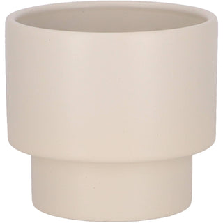 Keramik Kübel Luma Mit Fuß D13,5cm H12,5cm, Creme