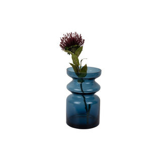Blaue Glasvase Gusto – moderne Vase mit strukturierter Form