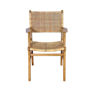 SIT Möbel Teak Armlehnstuhl mit Wiener Geflecht – Rattan Stuhl Natur