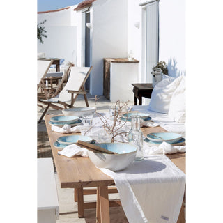 EIVISSA Becher Sea Blue – Handgemachte Steingut-Tasse 0,44 L 6er Set