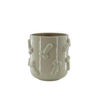 Topf - Dick - Keramik - Beige - 17,5x17,5x17,5cm
