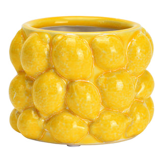 Blumentopf Zitrone aus Keramik, Gelb (B/H/T) 10x8x10cm