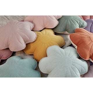 Samtblütenkissen "Rosa HolunMoi Mili Blütenkissen aus Samt – Kuschelkissen in Blütenform für Kinderzimmer & Wohnzimmer – Braun/Rosa/Weißder"