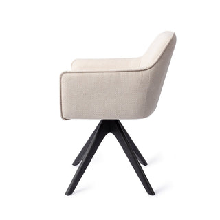 Jesper Home Hofu Esszimmerstuhl mit Eichenholzgestell – moderner Polsterstuhl Grau & Beige