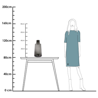 Jana Glasvase Grau 40 cm – Handgefertigte mundgeblasene Designer Vase | Vase The World