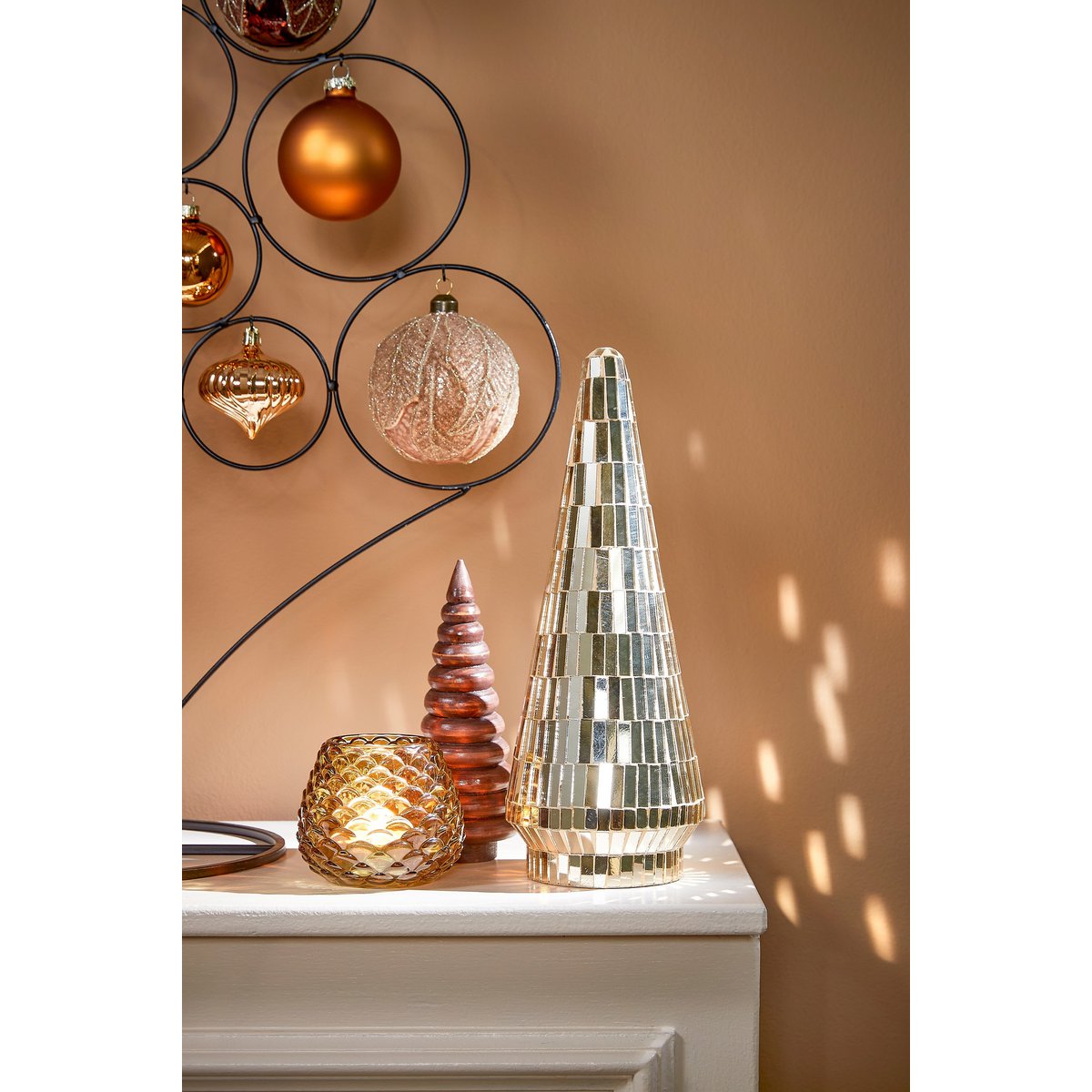 Dekoration Weihnachtsbaum – H41 x Ø18 cm – Glas – Gold