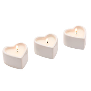 Amore Set aus 3 Herzkerzen - Mr & Mrs