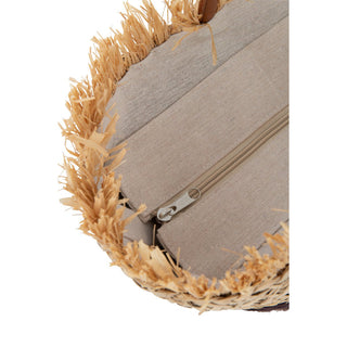 J-Line Strandtasche Leaf Jute Natur/Dunkelbraun