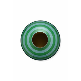 Vase Metallstreifen Grün 32cm