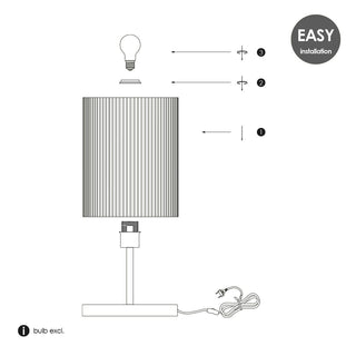 Zylindrische Tischlampe aus Cord von Home Sweet Home – Weiß – ø20 x 40 cm