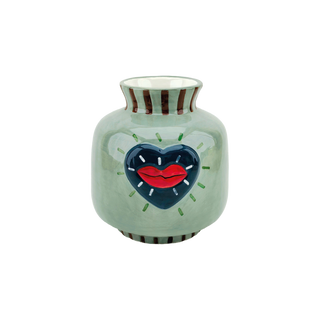 Vase Herz Kuss hellblau L12,7 B12,4 H13,7 cm