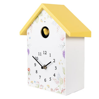 Clayre & Eef Kuckucksuhr Weiß – Moderne Wanduhr mit Kuckucksruf | Design Wanduhr 26 cm