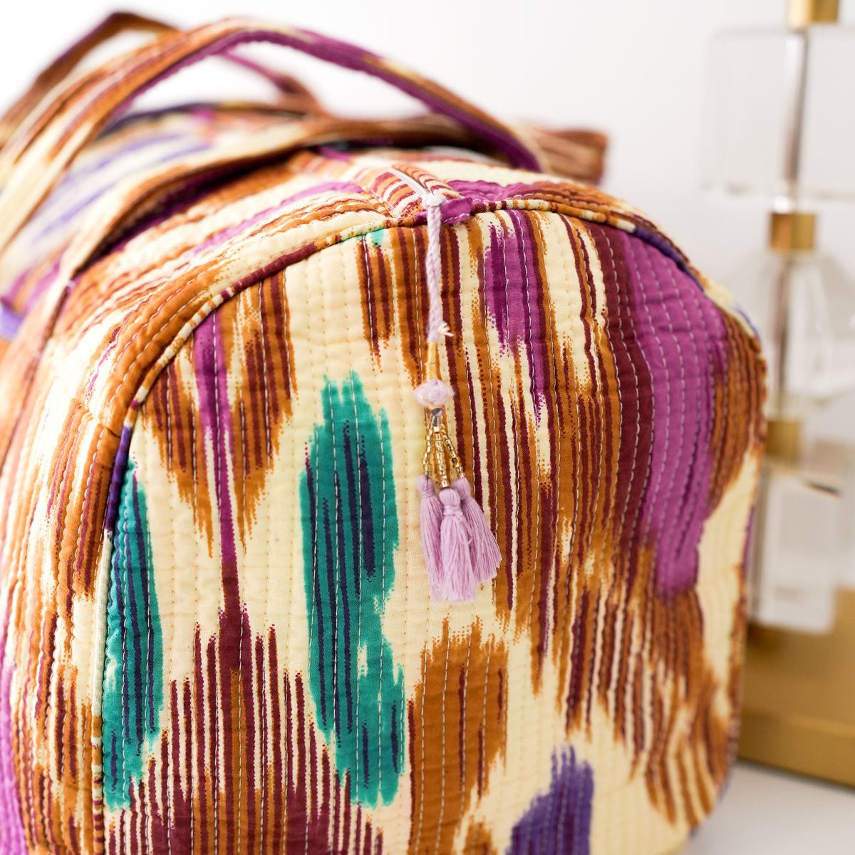 handgemachte Baumwolltasche "HAPPY IKAT"