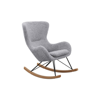 Schaukelstuhl Teddyfell Hellgrau