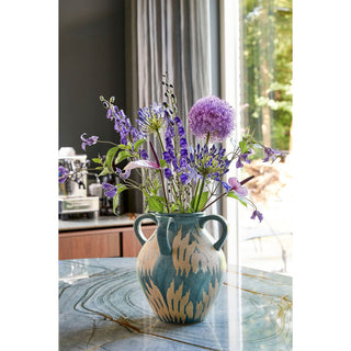 Mica Decorations – Caldo Vase aus Keramik in Dunkelblau/Beige (H 36 x Ø 28 cm)