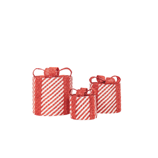 LED-Weihnachtsgeschenk – S3 – Polystyrol – Rot/Weiß – 15/20/25 cm