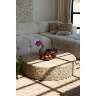 Sitz Pouffe aus Seegras – 100 cm, handgefertigt, Boho-Stil
