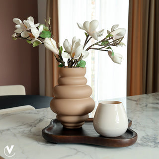 Glasvase Maputo Matt Sand – Beige Vase aus mundgeblasenem Glas | Vase The World