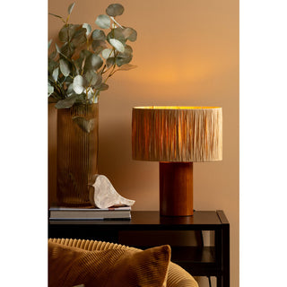Tischlampe „Sheer“ aus Jute, Ø 21 cm, Gelb – Leitmotiv
