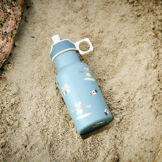 Nuuroo Juno Edelstahl-Wasserflasche mit Aktivitätsdeckel – 350 ml, Silikonauslauf, kinderfreundlich – Farbe Surfer