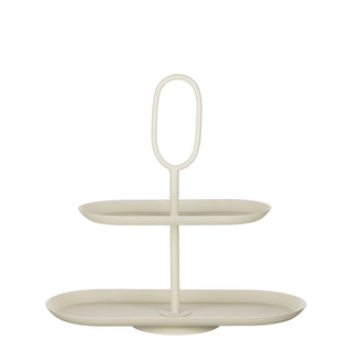 Etagere 2-stufig beige Metall – Moderne Tischdeko, Servieretagere, Deko Etagere für Küche, Wohnzimmer & Geschenke