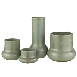 J-Line Keramikvase Blau 40 cm – Schlanke Design Blumenvase aus Keramik für moderne Wohndekoration