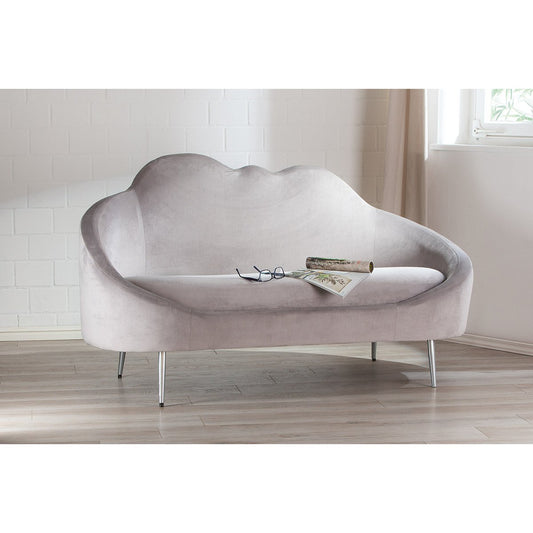 COUCH "Cloud"grau,Samtstoff