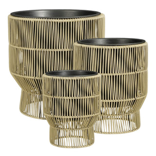 Blumentopf Set Outdoor Grün mit Ständer – 3 Pflanzkübel für Balkon, Terrasse & Garten