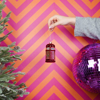 Weihnachtshänger - Telefonzelle - Glas - 4,5x4,5x12cm