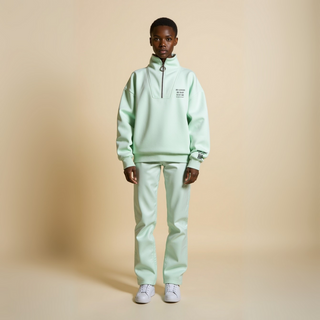 Half Zip Sweat "BE GOOD BE BAD JUST BE" - Mintgreen