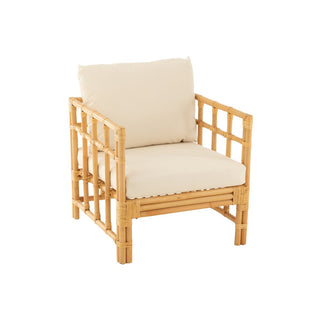 J-Line Rattan Sessel Braun – Kompakter Lounge- & Akzentstuhl aus Naturmaterial | J-Line