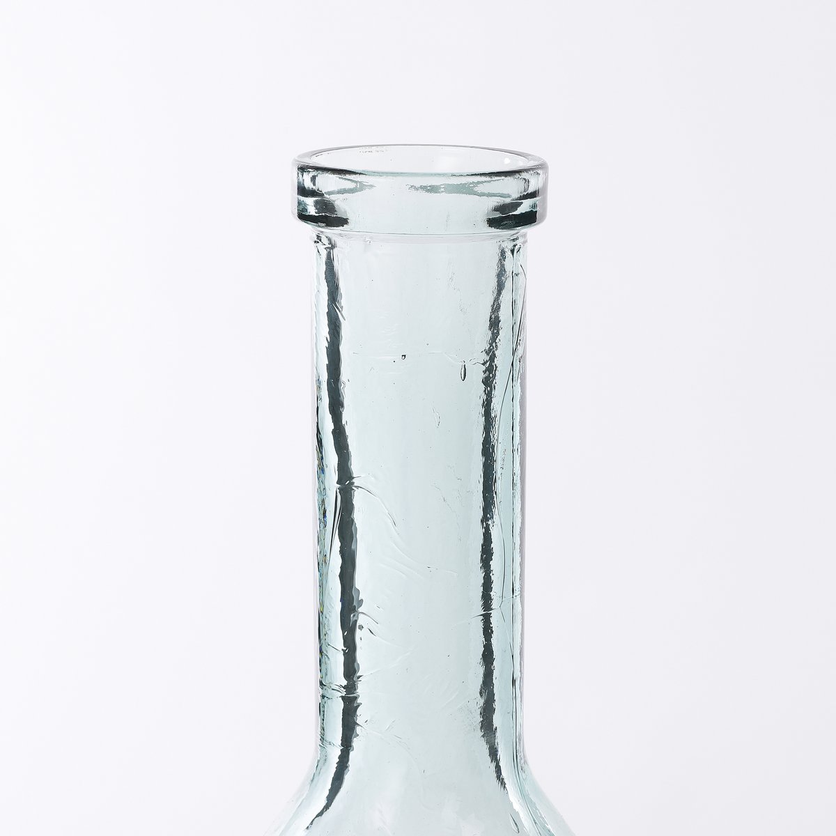 Vase - schlanke Flaschenform H100 x Ø21 cm - recyceltes Glas - Transparent