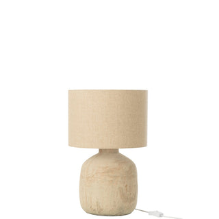 J-Line Lampe Mia Terrakotta 47 cm – Keramik Tischlampe in Beige