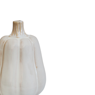 Hohe Kürbisvase aus Keramik – Elfenbein oder Kastanienbraun, 16,5 cm