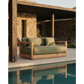 Outdoor Sofa 2-Sitzer aus recyceltem Teakholz – Lounge Sofa für Terrasse & Garten