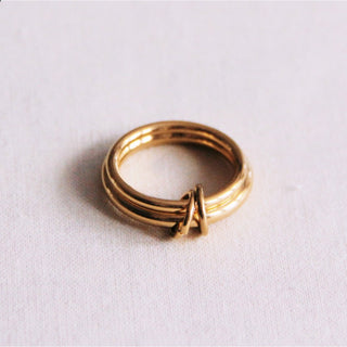 Bazou Statement Ring Gold aus Edelstahl – Größe 7 | R6120