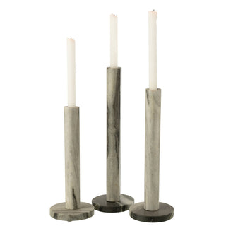 Kerzenhalter Schwarz aus Stein – Hoher Design-Kerzenständer für stimmungsvolles Licht 5er Set