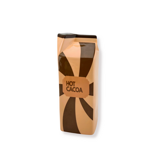 Hot Cocoa Milchtüten Vase Groß Braun – Keramikvase im Milchkarton Design | Moderne Vase für Trockenblumen & Wohnaccessoires