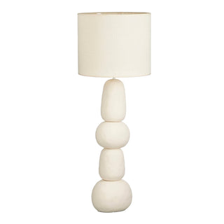 Menko Stehlampe 105 cm – Keramik Stehleuchte in Creme mit E27 Fassung, Moderne Wohnzimmer Stehlampe