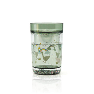 Glitzerbecher "Gans" mintgrün