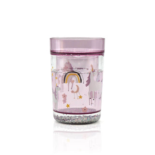 Glitzerbecher "Einhorn" rosa