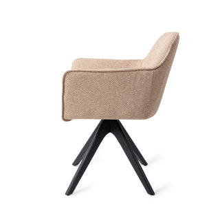 Jesper Home Hofu Esszimmerstuhl mit Eichenholzgestell – moderner Polsterstuhl Grau & Beige