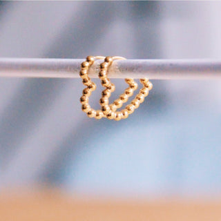 Edelstahl-Herzring 16 mm „Kugeln“ – Gold