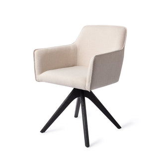 Jesper Home Hofu Esszimmerstuhl mit Eichenholzgestell – moderner Polsterstuhl Grau & Beige