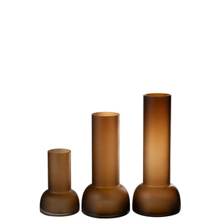 Vase & Kerzenständer Yoko Glas Braun – Großes 2-in-1 Designobjekt von J-Line