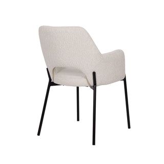 Skandinavischer Bouclé Stuhl – Moderner Designstuhl mit schwarzem Metallgestell | SIT Möbel (2er Set)